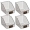 mDesign Slanted Front Kitchen Pantry Storage Organizer Basket - 4 Pack